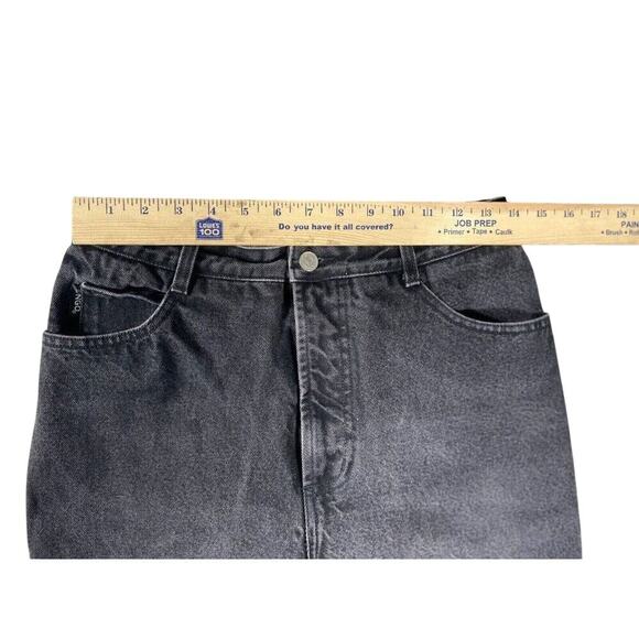 Vintage 90s Y2k BONGO High Rise Tapered Jeans in Black Wash Size 13 Retro - Picture 6 of 10